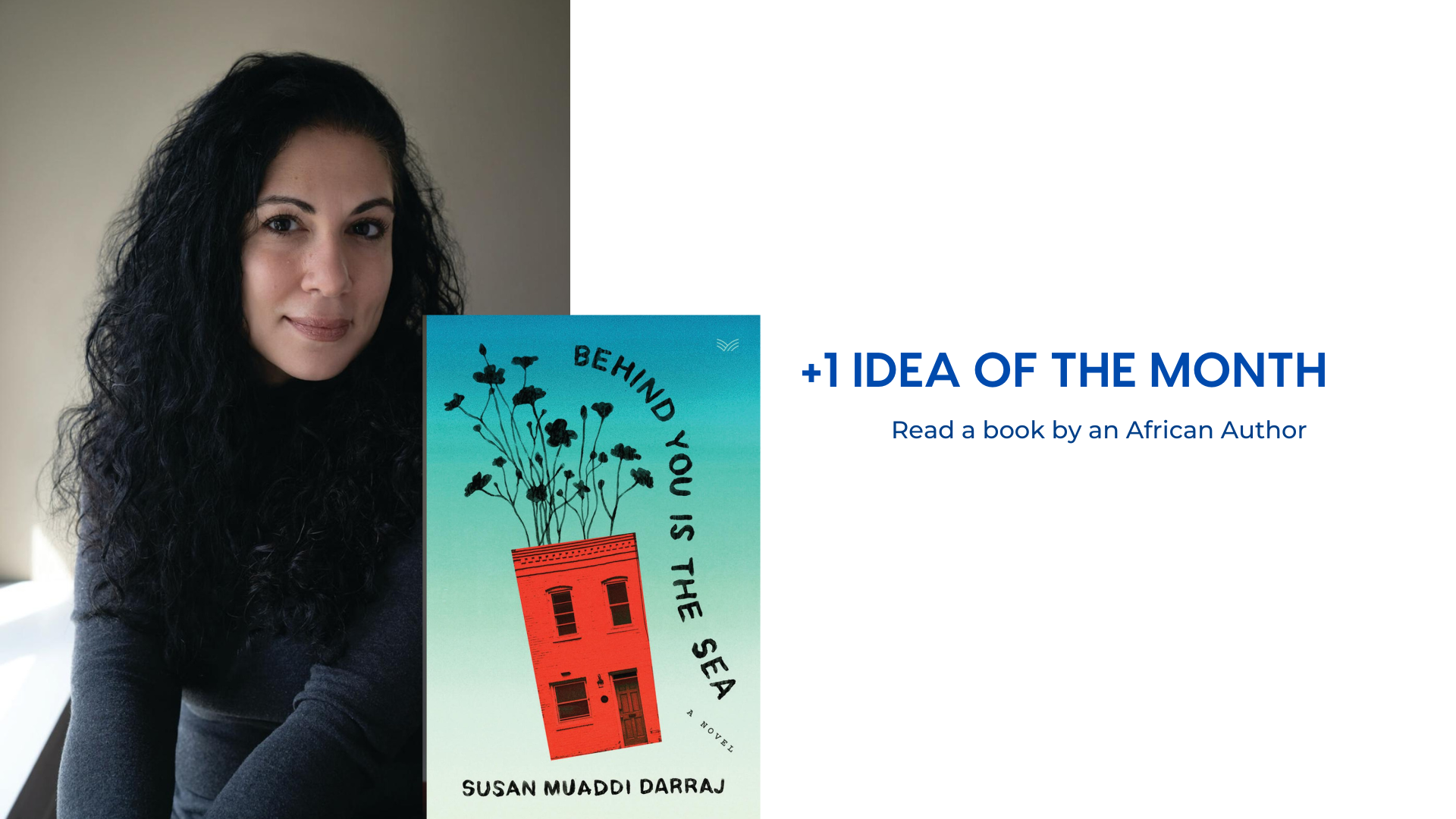 An image of Susan Muaddi and her book 'Behind You is the Sea'